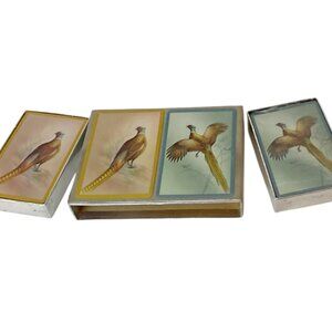 Vintage CONGRESS Cel-U-Tone Finish Playing Cards Game Bird Theme Complete